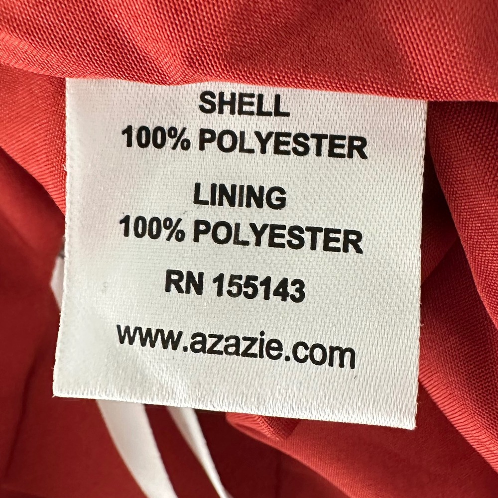 Azazie Nahrin Rust A-Line‎ V-Neck Pleated Chiffon Dress Bridesmaid Sz 6 NWT - Picture 15 of 16